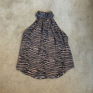 Joie brown and grey zebra print halter tank top. Brand new with tags